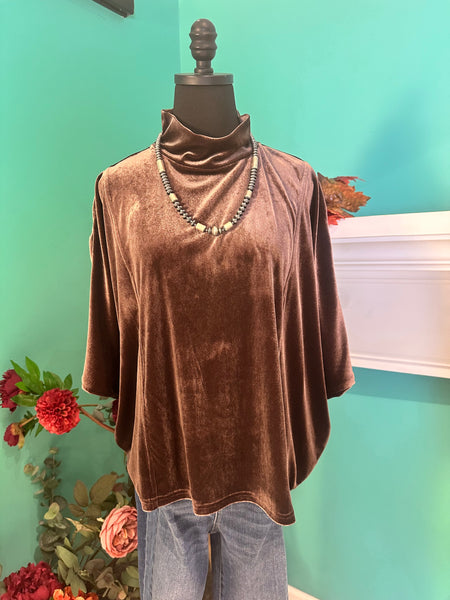 Umgee Velvet T-neck Style Top
