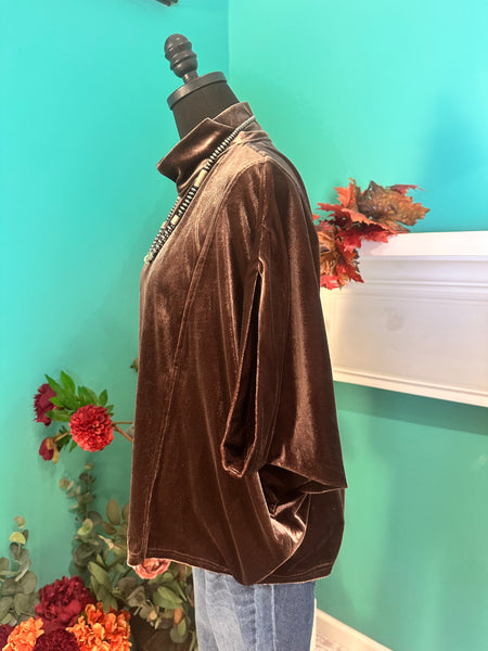 Umgee Velvet T-neck Style Top