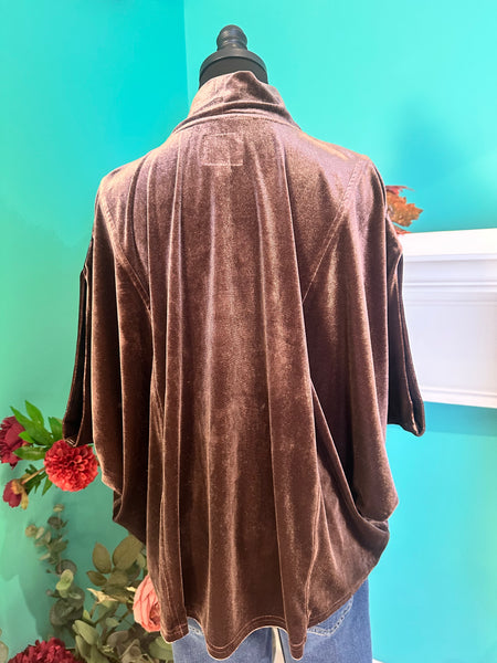 Umgee Velvet T-neck Style Top