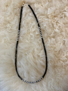 Onyx/Navajo Pearl Beaded Necklace