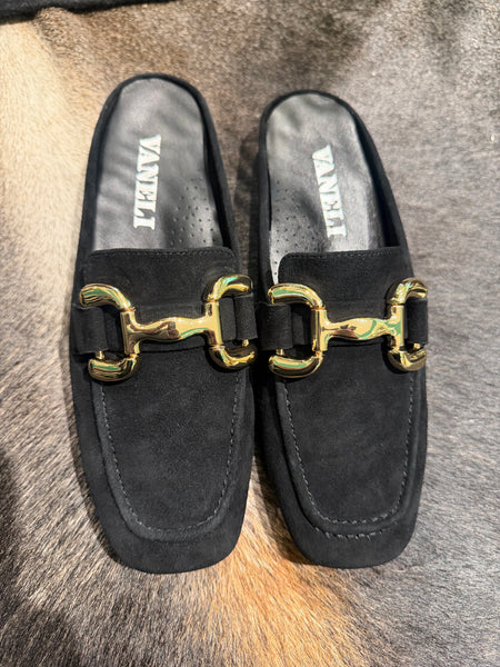 Vaneli Shaine Black Suede
