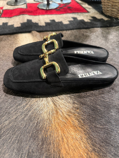 Vaneli Shaine Black Suede
