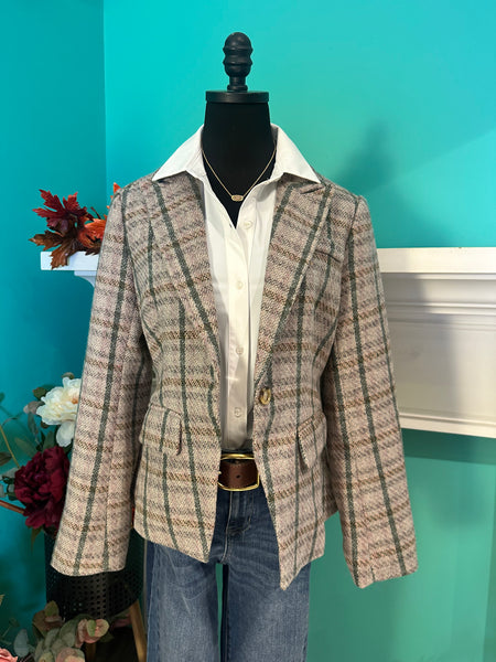 Mystree Single Breast Plaid Blazer