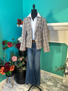 Mystree Single Breast Plaid Blazer