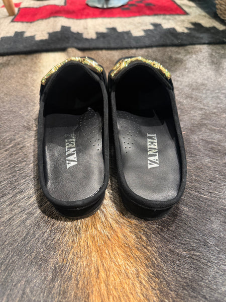 Vaneli Shaine Black Suede