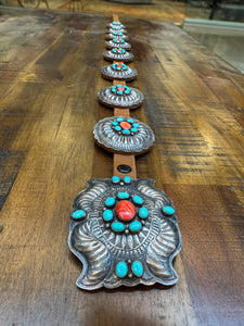 Dan Morgan Turquoise/Spiny Oyster Concho Belt