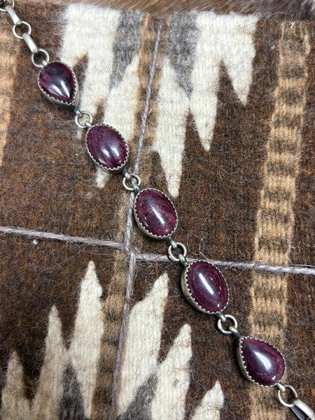 SLL 5 Stone Purple Link Bracelet
