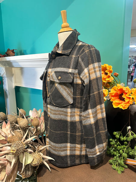 Panache Apparel Plaid Shacket Shirt