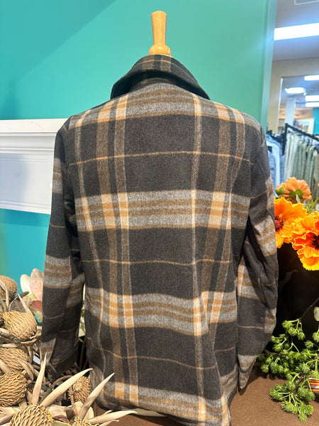 Panache Apparel Plaid Shacket Shirt
