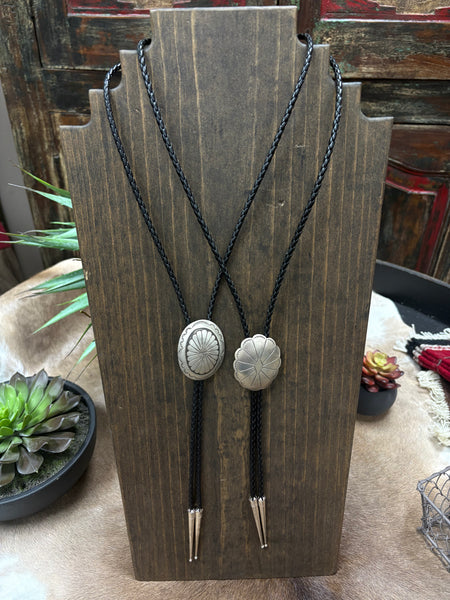 ALZ Etched Bolo Tie