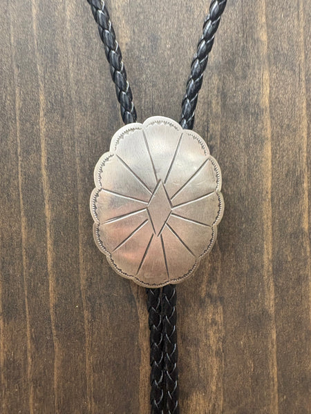 ALZ Etched Bolo Tie