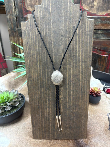 ALZ Etched Bolo Tie
