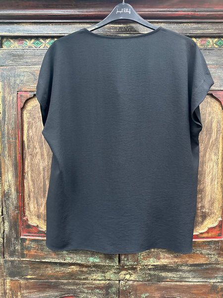 Joseph Ribkoff Short Sleeve High Low Top