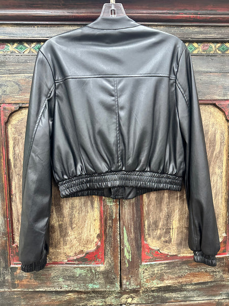 Elan Bomber Faux Cropped Jacket