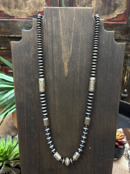 ITG 24” Barrel Etched Navajo Pearl Necklace
