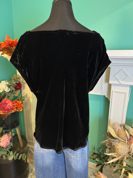 Mystree Velvet Cowl Neck Top