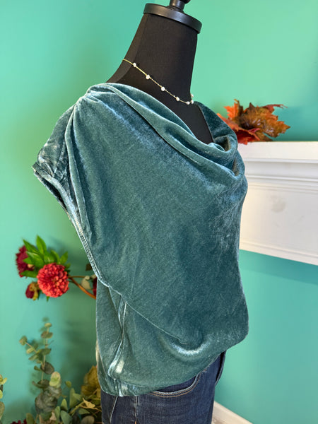Mystree Velvet Cowl Neck Top