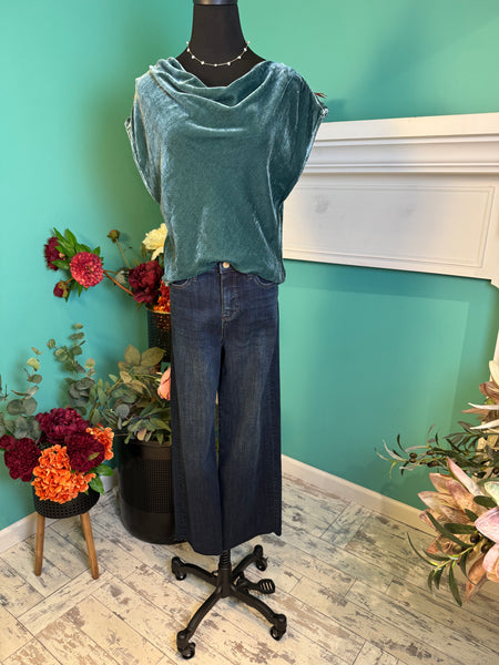 Mystree Velvet Cowl Neck Top