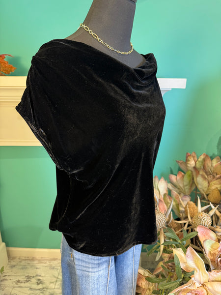 Mystree Velvet Cowl Neck Top