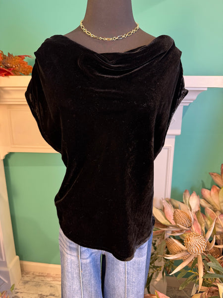 Mystree Velvet Cowl Neck Top