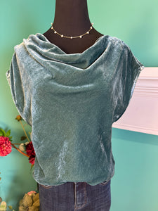 Mystree Velvet Cowl Neck Top