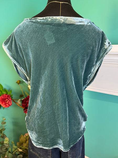 Mystree Velvet Cowl Neck Top