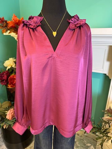 Glam Frayed Round Neckline Top