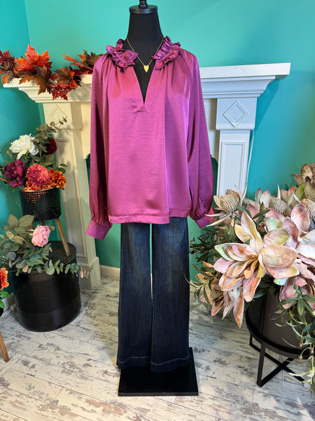 Glam Frayed Round Neckline Top