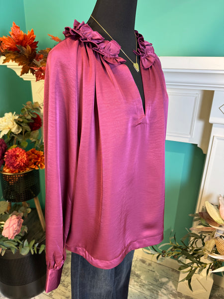 Glam Frayed Round Neckline Top