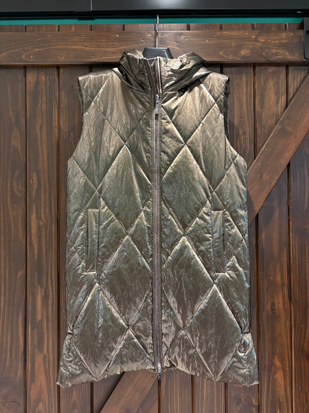 Joseph Ribkoff Long Metallic Puffer Vest