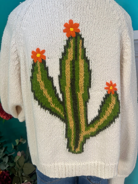 Miou Muse Cactus Button Front Sweater Cardigan