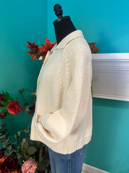 Miou Muse Cactus Button Front Sweater Cardigan