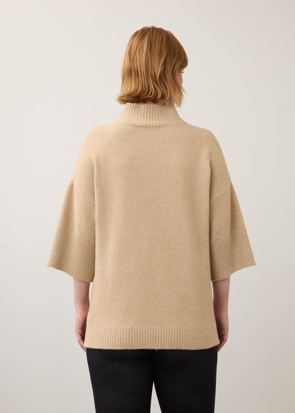 Mock Neck Lightweight Sleeve Sweater