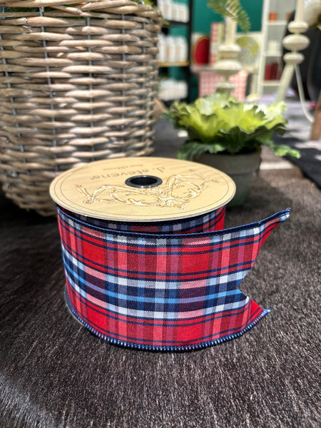 D. Stevens Poplin American Plaid Ribbon