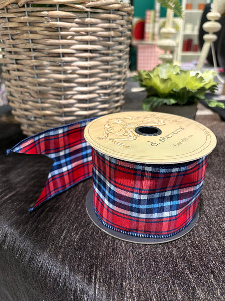 D. Stevens Poplin American Plaid Ribbon