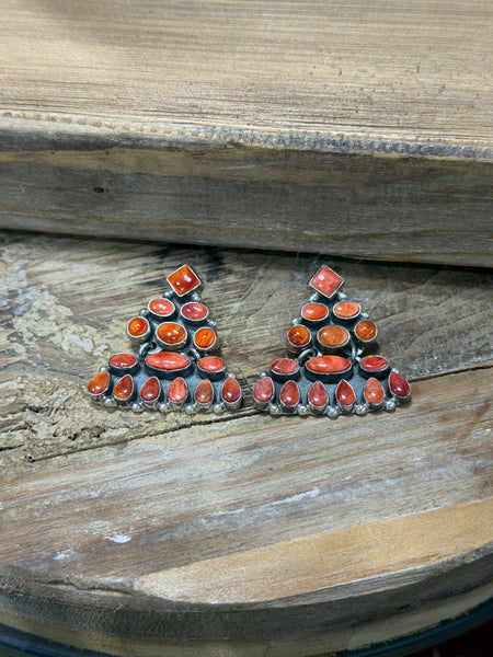 Vintage Red Spiny Earrings