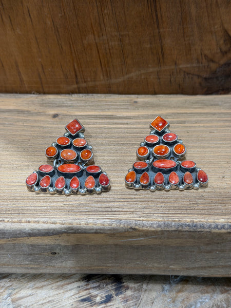 Vintage Red Spiny Earrings