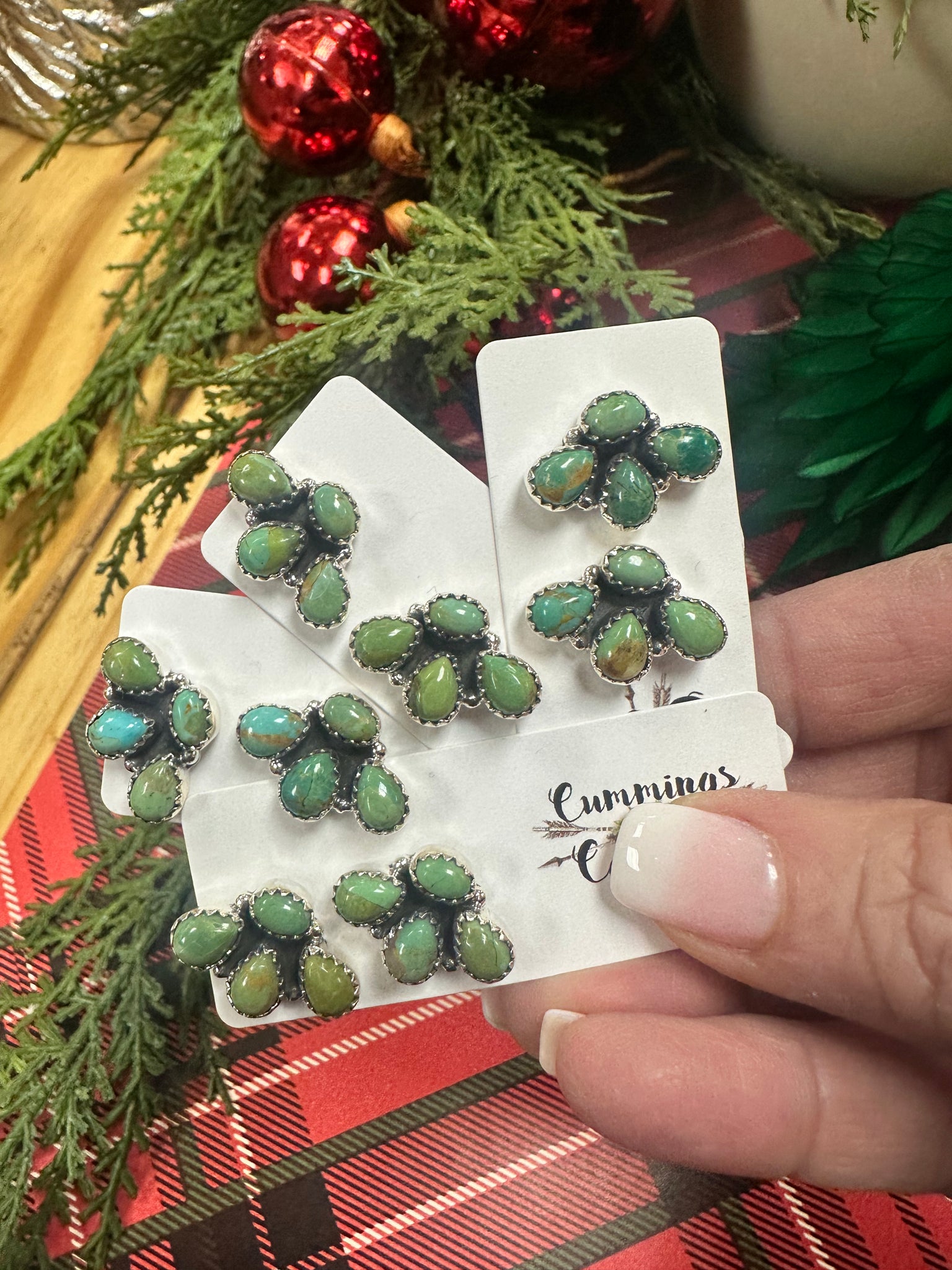 RSI 4 Stone Mini Cluster Post Earring