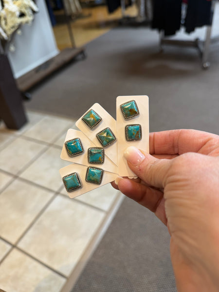 4 Corners #8 Turquoise Post Earrings