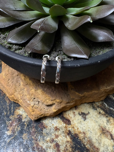 Small Twist Hoop Post Earring