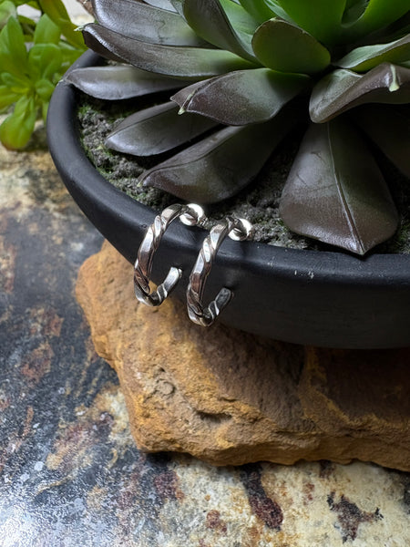Small Twist Hoop Post Earring