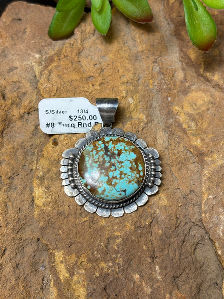 #8 Turquoise Round Pendant