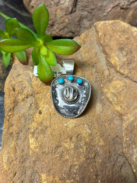 ALZ Tip Your Hat Turquoise Pendant