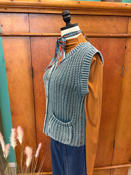 Concho Button Sweater Vest