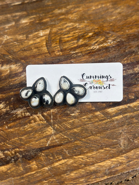 White Buffalo Mini Cluster Post Earring