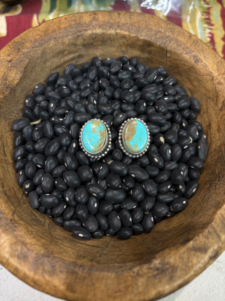 Oval Post Turquoise Earrings