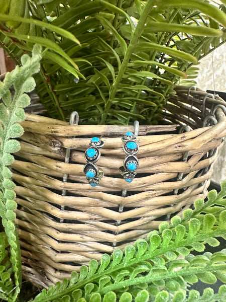 ALZ 5 Stone Small Hoop Earrings