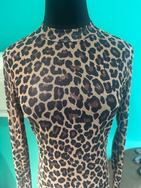 Leopard Mesh Top