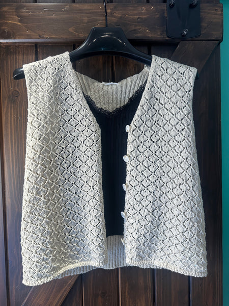 Crochet Button Front Sweater