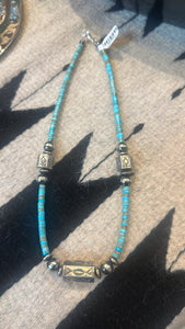 ALZ Heshi Turquoise Handmade Silver Necklace